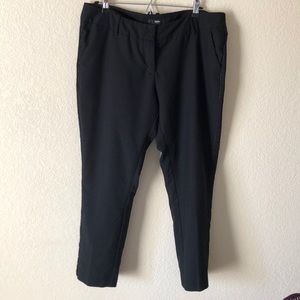 Ankle length work pants with pleather accents